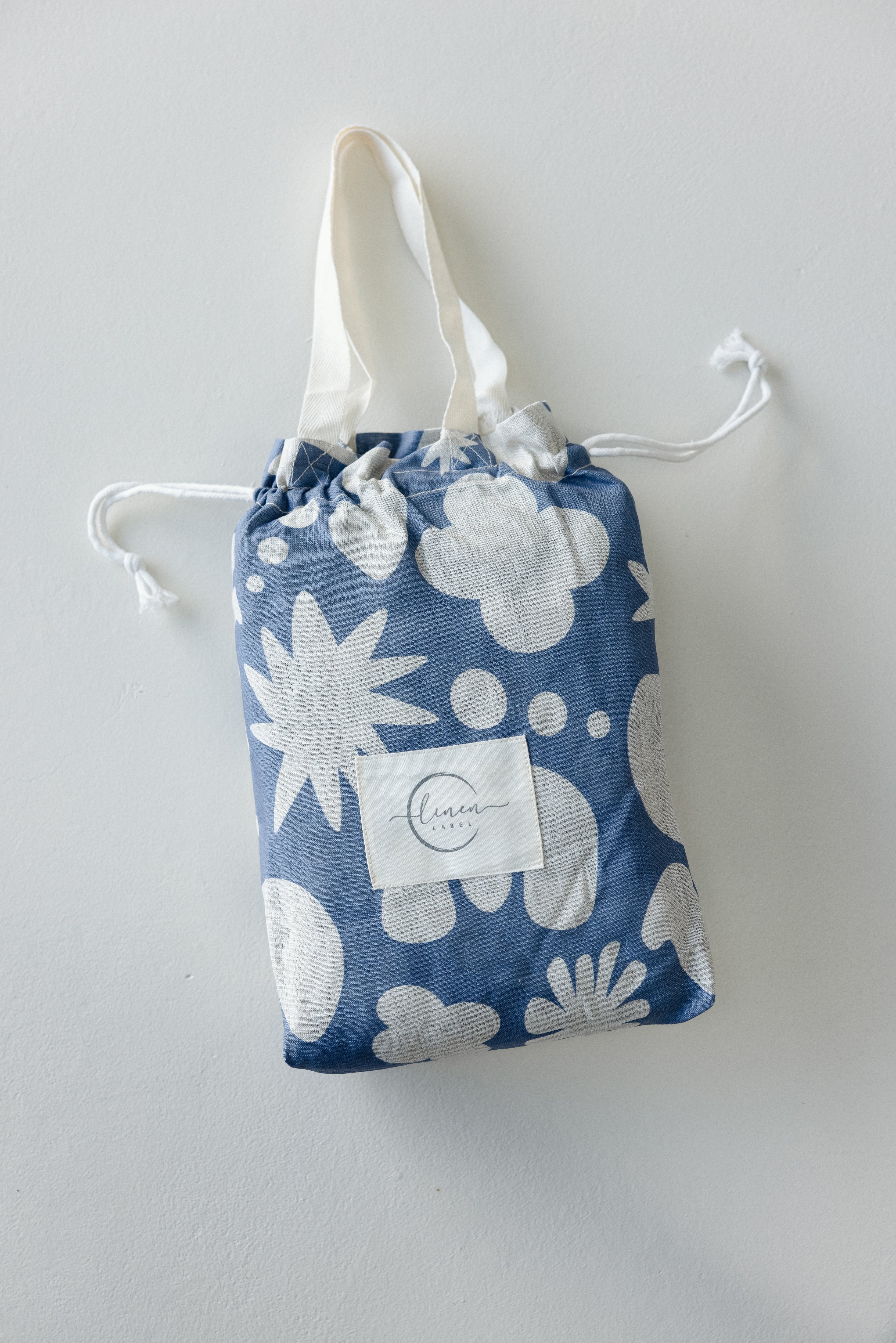 Pram Liner - Denim Blue Print