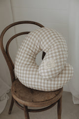 linen label-gingham nursing pillow