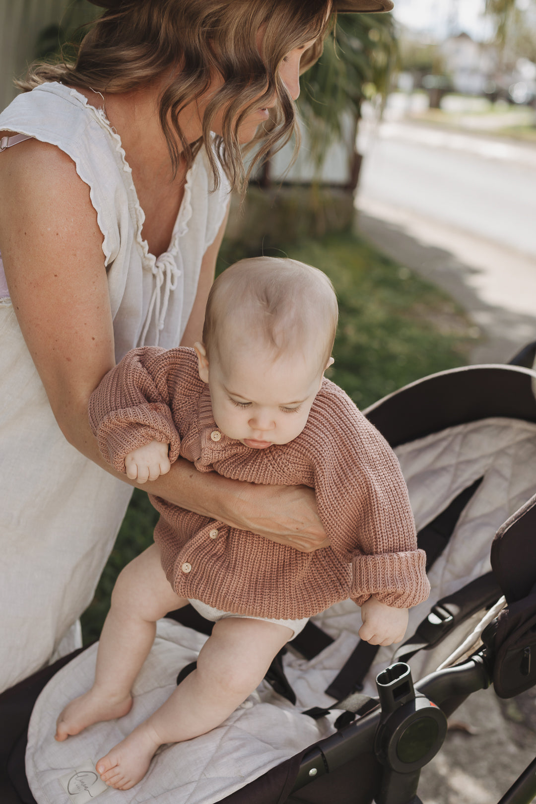 Oatmeal & Gingham - Pram Liner